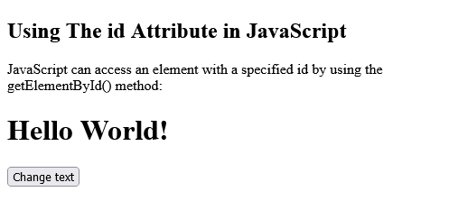 Full Example of The id Attribute in JavaScript