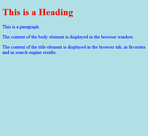 Full Example of The HTML <style> Element in <head>