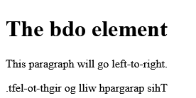 How to create HTML <bdo> Tag