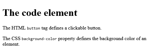 How to create HTML <code> Tag