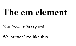 How to create HTML <em> Tag