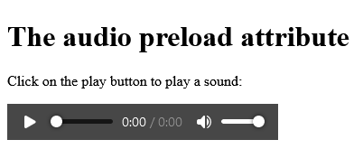 How to add HTML <audio> preload Attribute