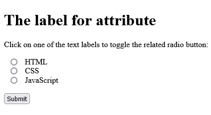 How to add HTML <label> for Attribute