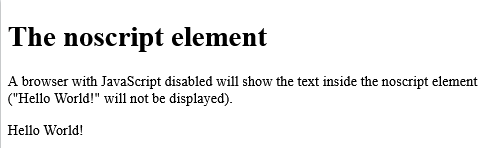 How to create HTML <noscript> Tag