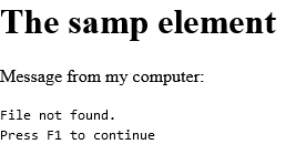 How to create HTML <samp> Tag