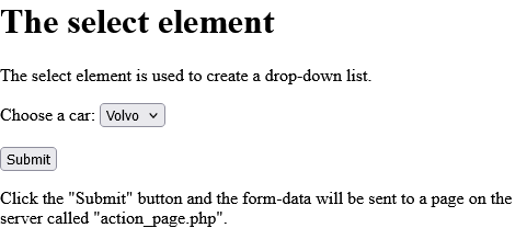 How to create HTML <select> Tag
