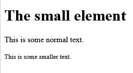 How to create HTML <small> Tag