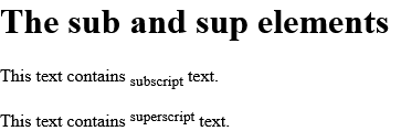 How to create HTML <sub> Tag