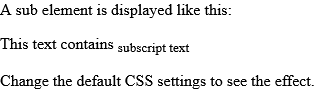 How to set Default CSS Settings in HTML <sub> Tag