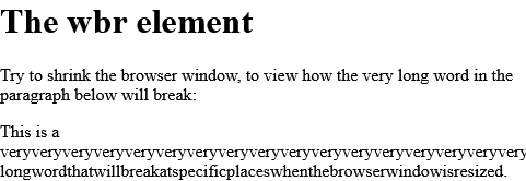 How to add HTML <wbr> Tag
